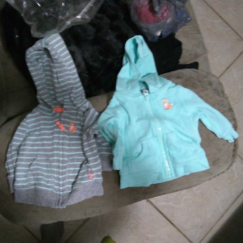 *SOLD* 2 newborn baby boy sweaters/jackets/hoodies